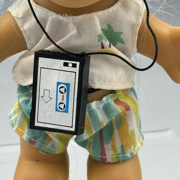 Vtg Russ Blue Hair Troll Doll Walkman Headphones Brown Eyes 18366 Sticker 4” - Picture 3 of 12